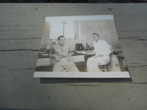 Daddy (on L)  in WWII in his lab 